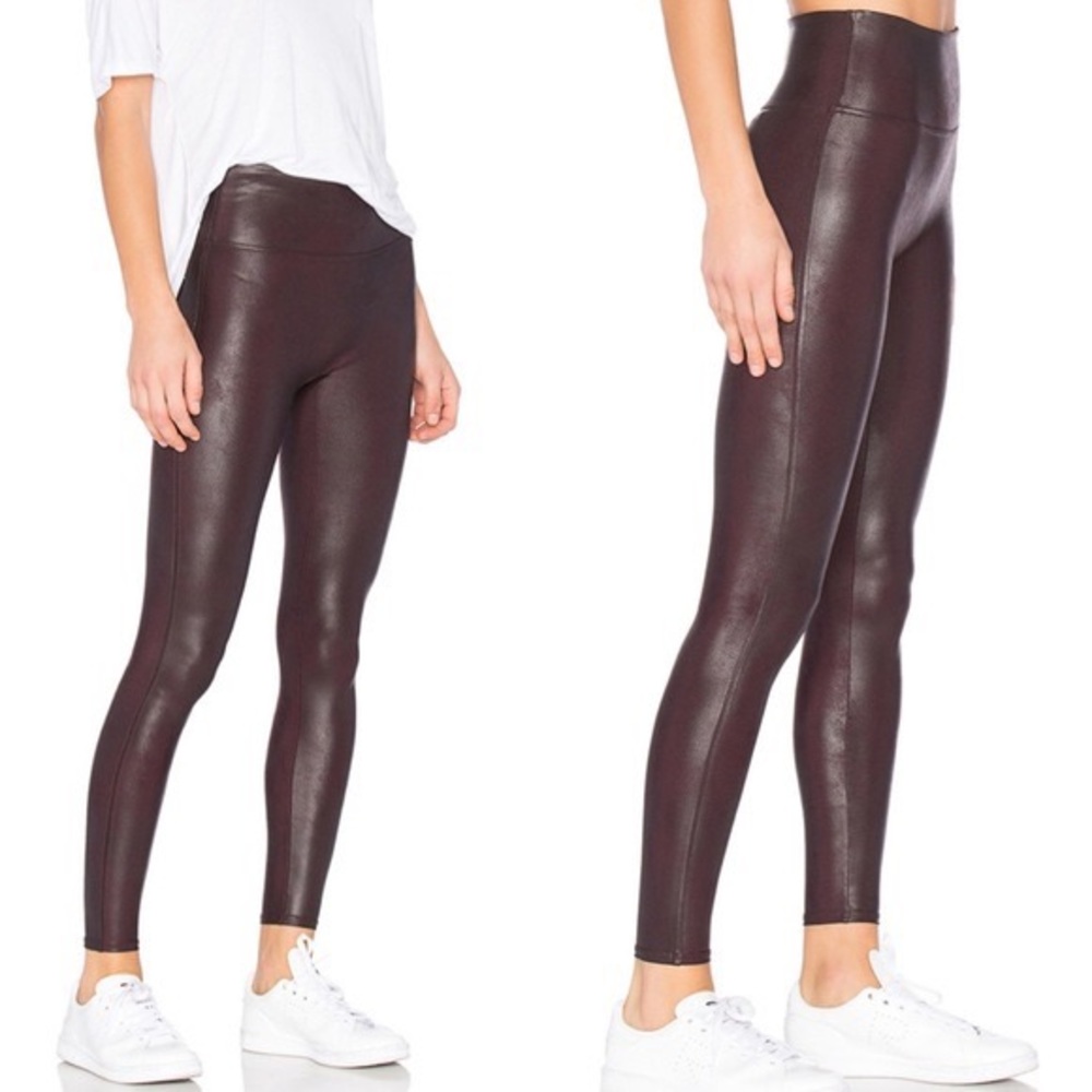Spanx Faux Leather Leggings - Eggplant/Purple